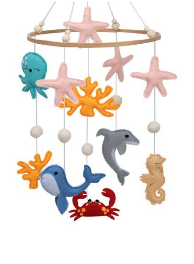 Baby Crib Nursery Mobile Wall Hanging Décor Baby Bed Mobile for Infants Ceiling Mobile Cute and Adorable Hanging Decorations Ocean