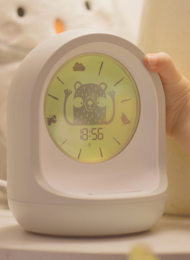 Trainer, Timekeeper Connected Sleep Aid, App-Enabled Alarm Clock And Nightlight For 18+ Months White
