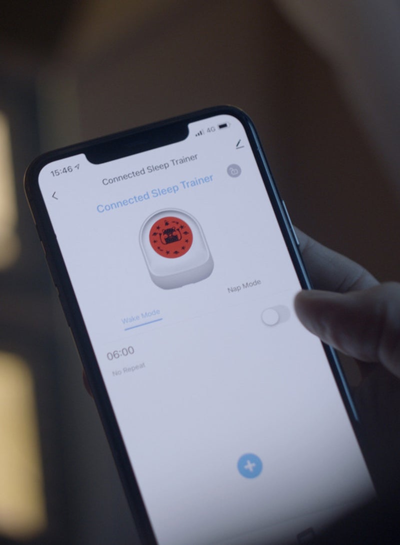 Trainer, Timekeeper Connected Sleep Aid, App-Enabled Alarm Clock And Nightlight For 18+ Months White