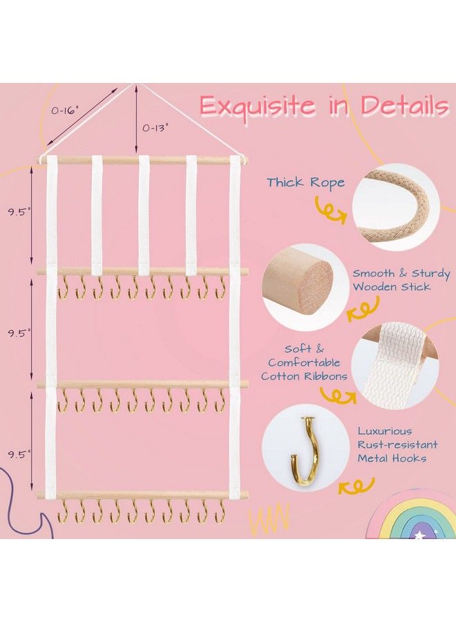 Baby Headband & Bow Holder For Girls Hair Bows Hanging Baby Headbands Organizer Storage Newborn Headband Holder For Wall Room Door Or Closet (1Pcs White)