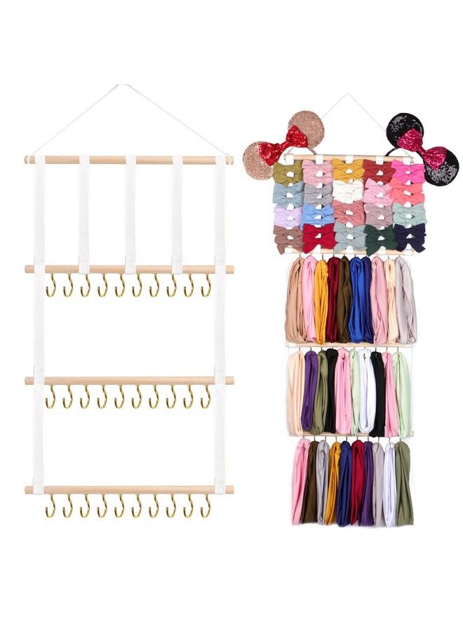 Baby Headband & Bow Holder For Girls Hair Bows Hanging Baby Headbands Organizer Storage Newborn Headband Holder For Wall Room Door Or Closet (1Pcs White)