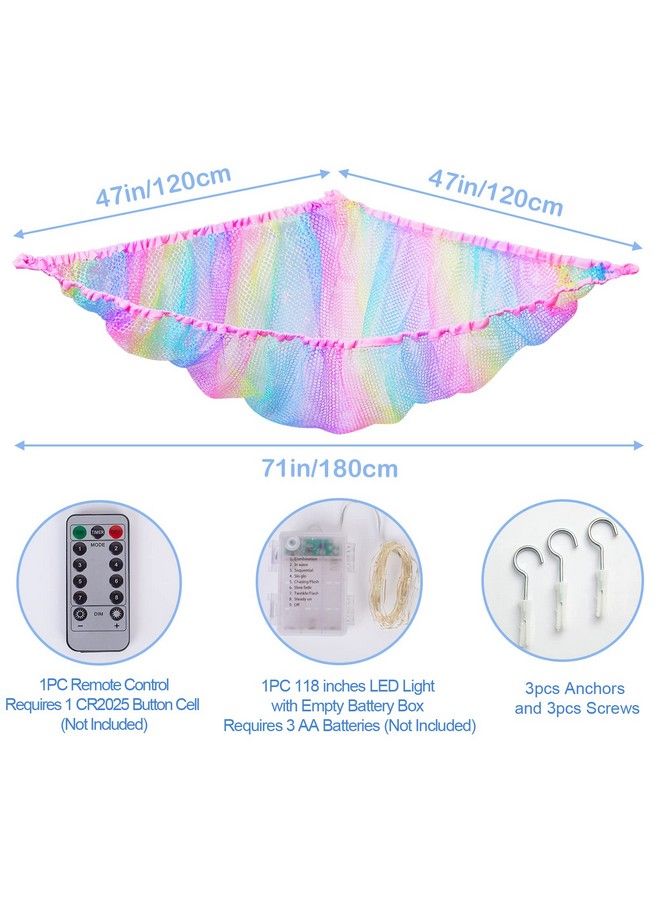 Stuffed Animals Net Or Hammock With Led Light Hanging Toy Net Hammock For Stuffed Animals Storage Stuff Animals Hammocks For Nursery Kids Room With Remote Control 8 Kinds Of Lights Rainbow