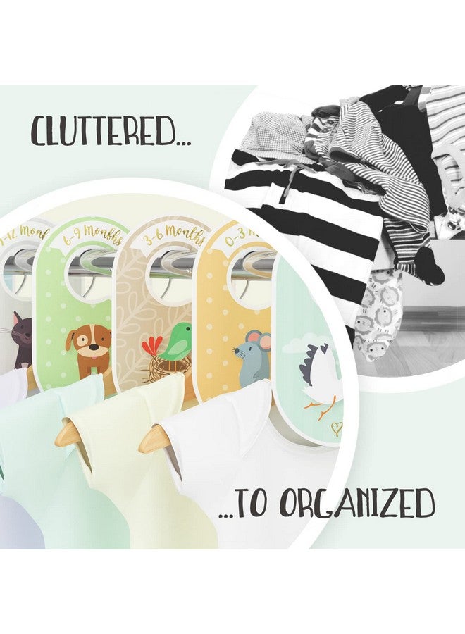 Baby Closet Dividers & Baby Clothes Organizer 18 X Baby Clothes Closet Dividers Neutral Hangers (Boy & Girl) Size & Age Baby Clothes Dividers Cozy Hedgehog