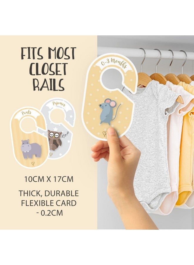 Baby Closet Dividers & Baby Clothes Organizer 18 X Baby Clothes Closet Dividers Neutral Hangers (Boy & Girl) Size & Age Baby Clothes Dividers Cozy Hedgehog