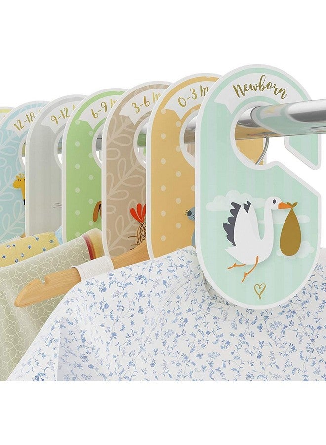 Baby Closet Dividers & Baby Clothes Organizer 18 X Baby Clothes Closet Dividers Neutral Hangers (Boy & Girl) Size & Age Baby Clothes Dividers Cozy Hedgehog