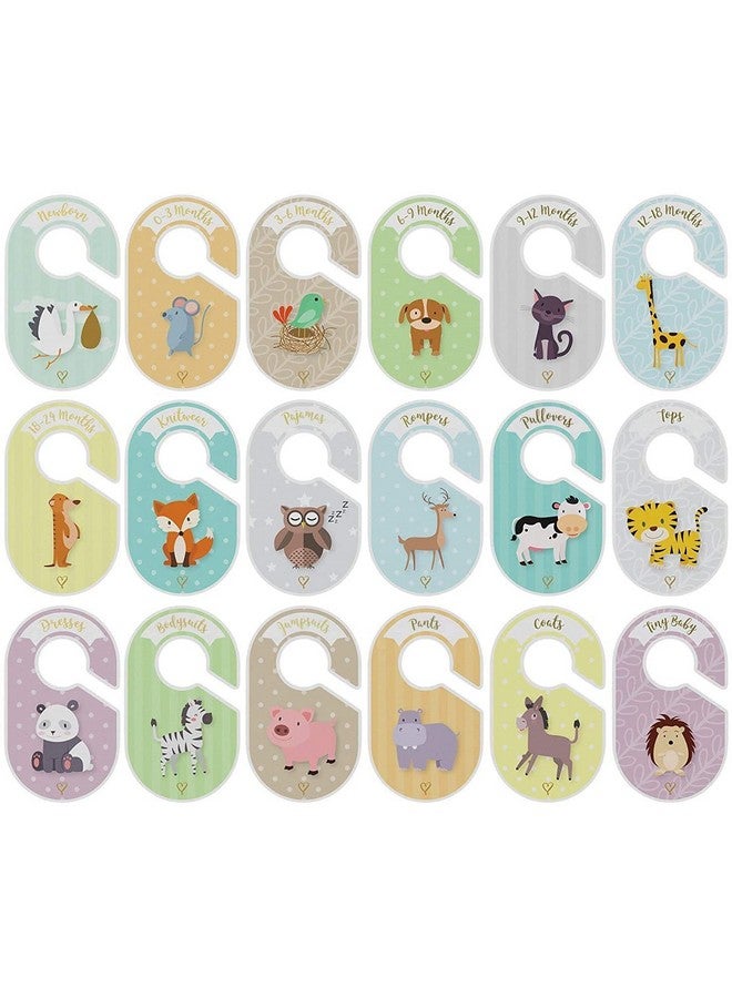 Baby Closet Dividers & Baby Clothes Organizer 18 X Baby Clothes Closet Dividers Neutral Hangers (Boy & Girl) Size & Age Baby Clothes Dividers Cozy Hedgehog