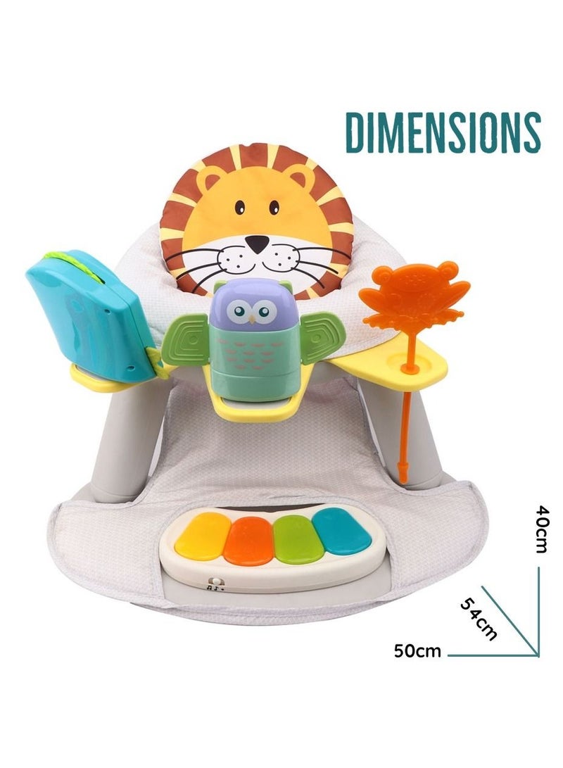 2-In-1 Dining Chair/Toddler Play Seat With Pedal - Piano -White