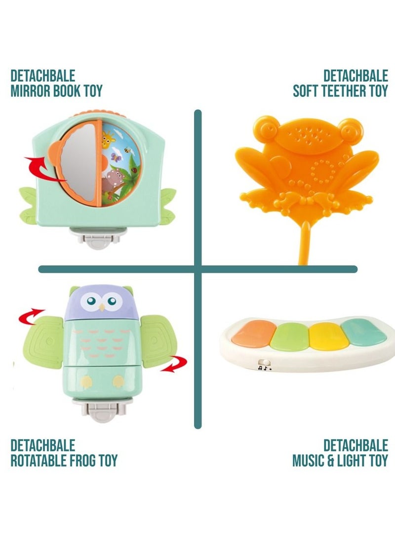 2-In-1 Dining Chair/Toddler Play Seat With Pedal - Piano -White