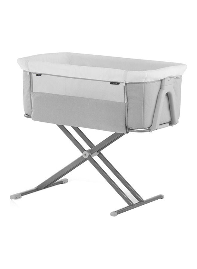 Face To Me 2 Bedside Travel Cot, Melange Grey