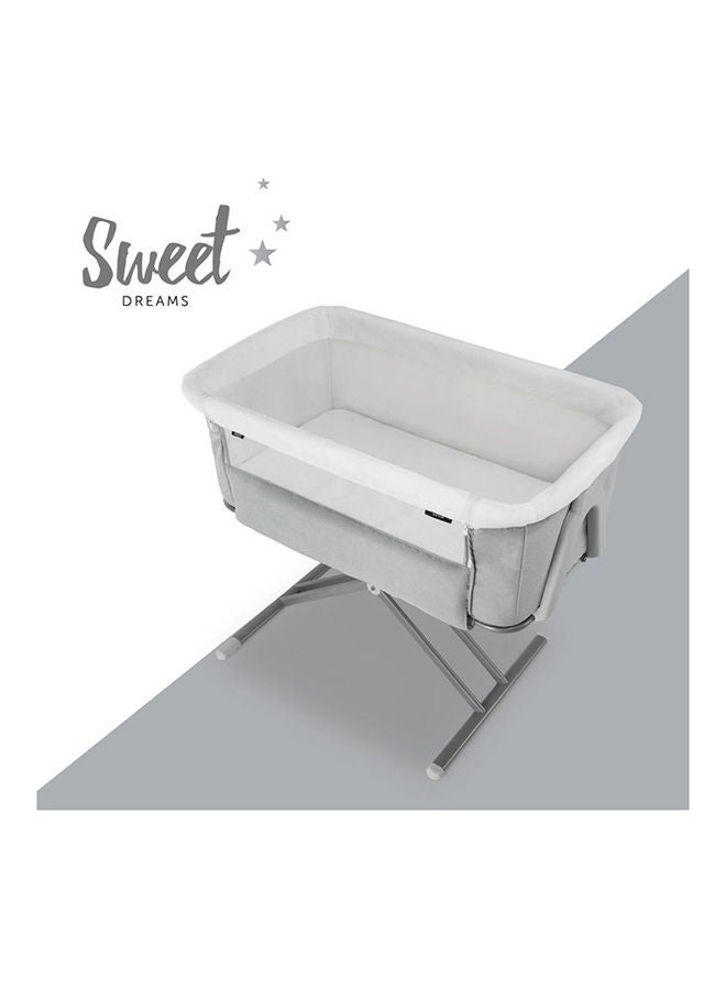 Face To Me 2 Bedside Travel Cot, Melange Grey