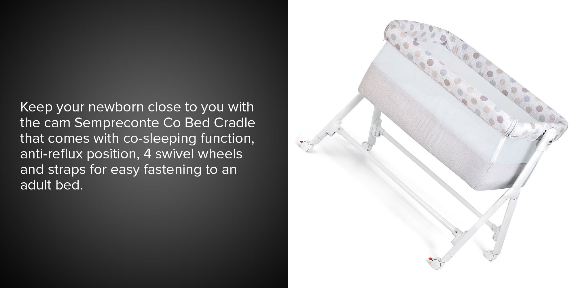 Culla Sempreconte Co Bed Cradle - White/Grey