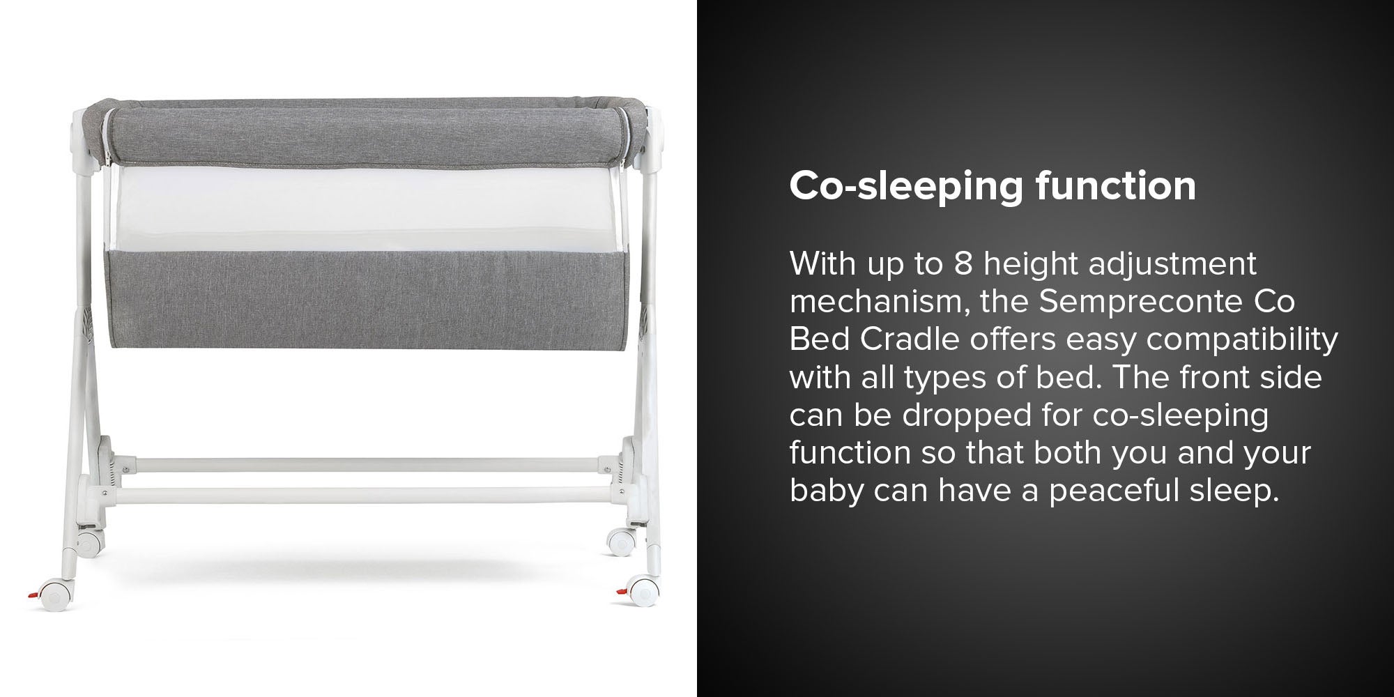 Culla Sempreconte Co Bed Cradle - White/Grey