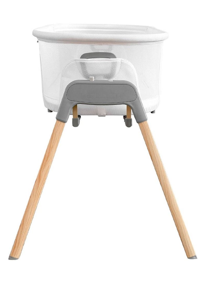 3 - In - 1 Baby Rocker Bassinet , Infant Crib With Mosquito Net - White