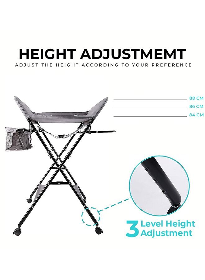 4 - In - 1 Diaper Changing Table Organizer - Grey
