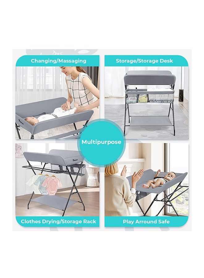 4 - In - 1 Diaper Changing Table Organizer - Grey