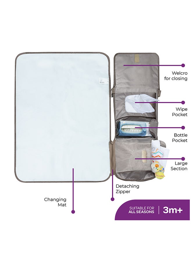 MOON Portable Diaper Changing Station Waterproof Foldable Baby Travel Changing Bag Kit - Beige