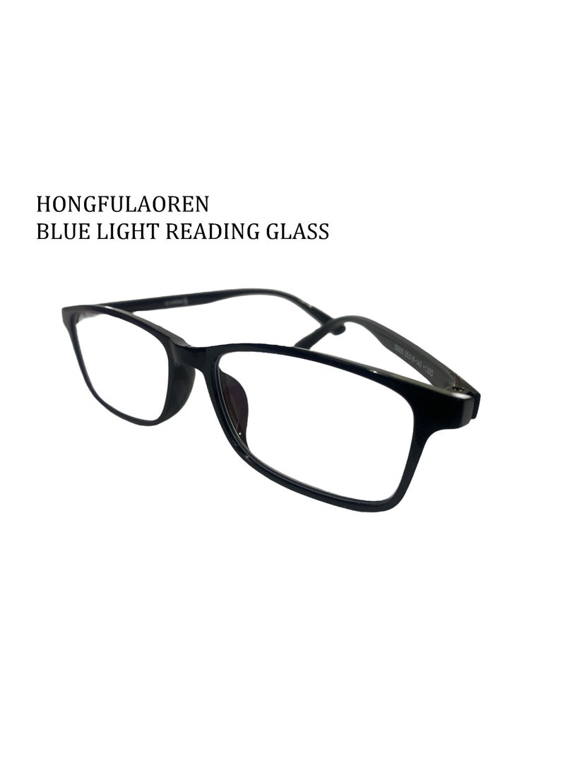 HONGFULAOREN BLUE LIGHT READING GLASSES POWER +1.25 BLACK WITH CLAER LENS UNISEX