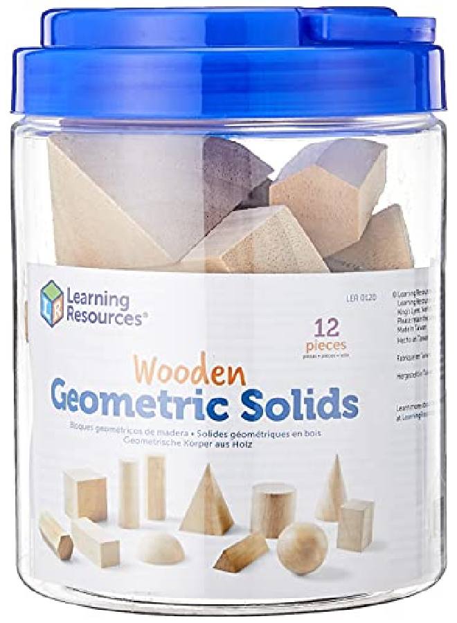 Geometric Solids Wooden Ss Set Of 12 Geometric Ss Ages 6+ Multicolor