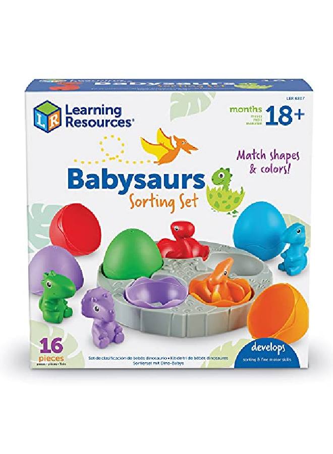 Babysaurs Sorting Set Dino Toy Counting & Sorting Toy Dinosaur Toys Educational Toys For Toddlers S And Color Sorting Ages 18 Mos+