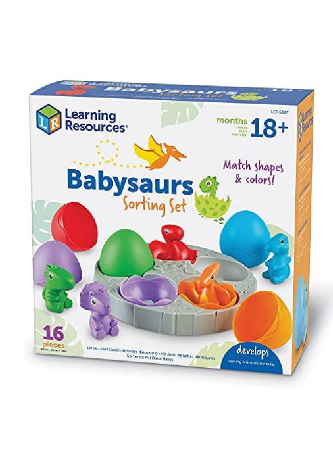 Babysaurs Sorting Set Dino Toy Counting & Sorting Toy Dinosaur Toys Educational Toys For Toddlers S And Color Sorting Ages 18 Mos+