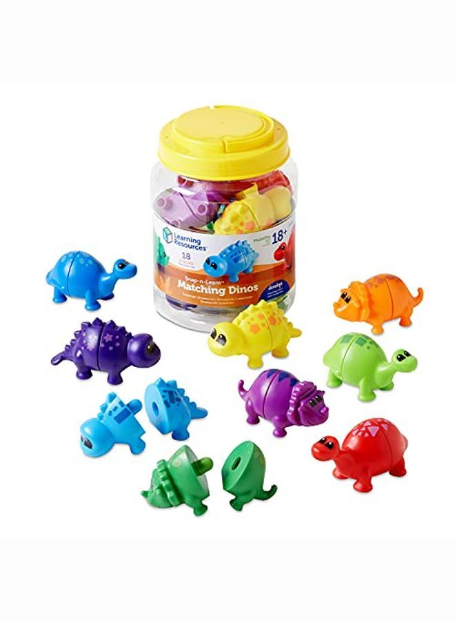 Snapnlearn Matching Dinos 18 Pieces Ages 18+ Months Toddler Fine Motor Toys Counting & Sorting Toy S Sorting Dinosaurs Toys Sensory Bin Toys