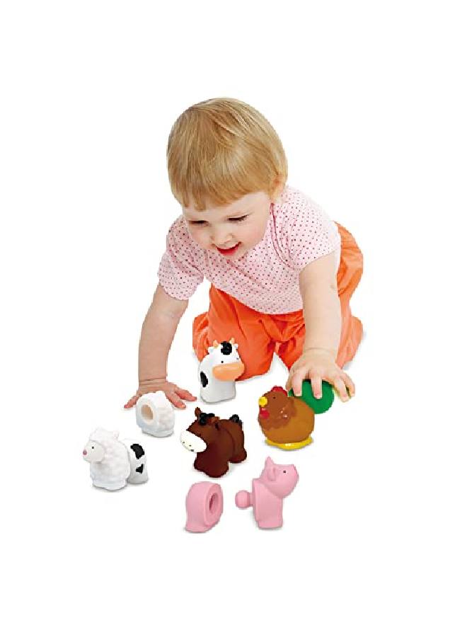 Blocs Farm Animals Educational Baby Toy 10 Linkable Pieces