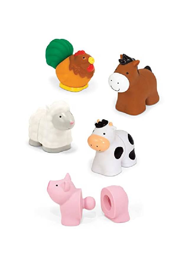 Blocs Farm Animals Educational Baby Toy 10 Linkable Pieces