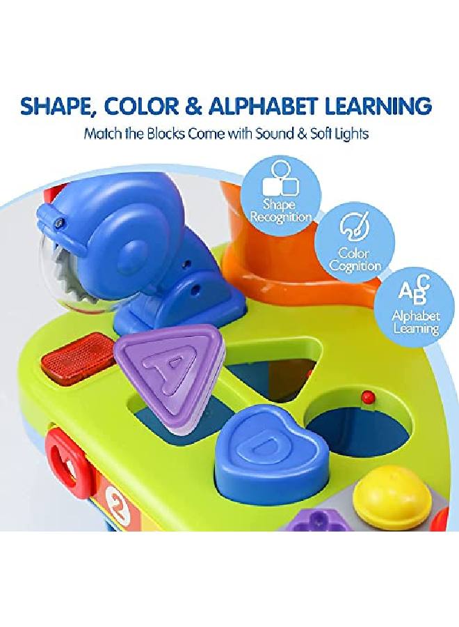 Little Engineer Multifunctional Kids Musical Learning Tool Workbench Educational Learning Toy Shape Sorter With Lights & Sounds For Teaching Colors Shapes Numbers