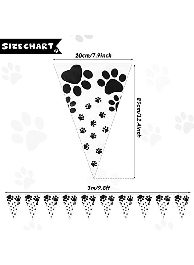 5 Pieces Dog Party Decorations Dog Birthday Banner Dog Paw Prints Pennant Banners Dog Paw Prints Bunting Banner Hanging Animal Pawprint Banner For Dog Cat Pet Supplies 7.9 X 11.4 Inch (Black)