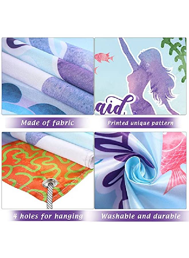 Mermaid Toss Games With 3 Bean Bags Blue Ocean Birthday Bean Bag Games Set Boys Girls Mermaid Backdrop Birthday Party Toss Games Banner Under Sea World Theme Photo Background For Outdoor Yard Game