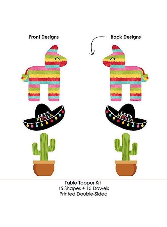 Let'S Fiesta Mexican Fiesta Party Centerpiece Sticks Table Toppers Set Of 15