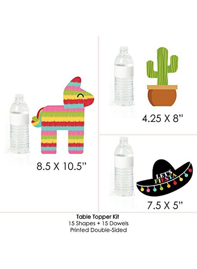 Let'S Fiesta Mexican Fiesta Party Centerpiece Sticks Table Toppers Set Of 15