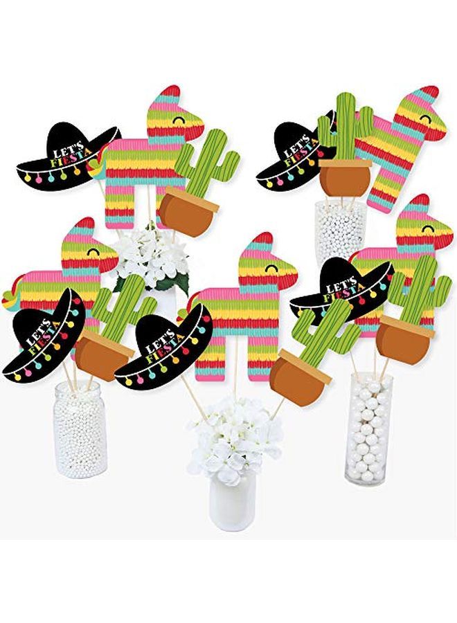 Let'S Fiesta Mexican Fiesta Party Centerpiece Sticks Table Toppers Set Of 15