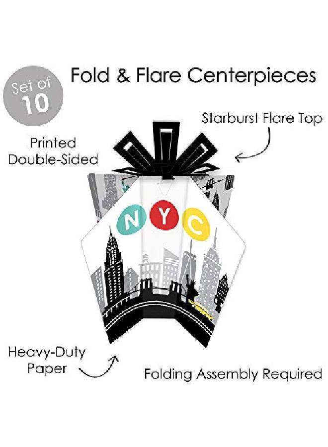 Nyc Cityscape Table Decorations New York City Party Fold And Flare Centerpieces 10 Count