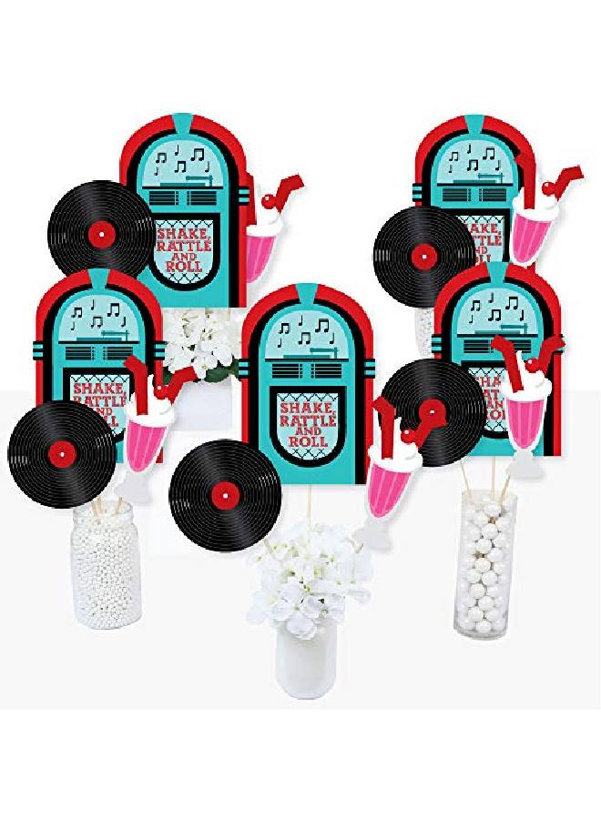 50'S Sock Hop 1950S Rock N Roll Party Centerpiece Sticks Table Toppers Set Of 15