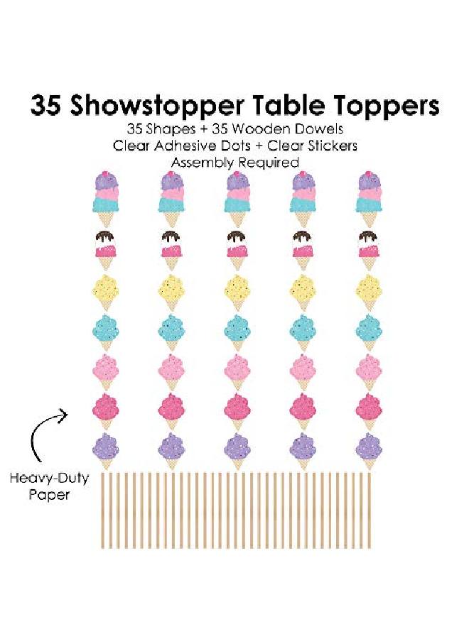 Scoop Up The Fun Ice Cream Sprinkles Party Centerpiece Sticks Showstopper Table Toppers 35 Pieces