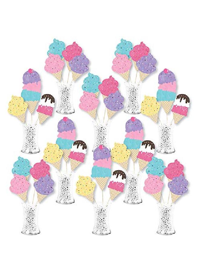 Scoop Up The Fun Ice Cream Sprinkles Party Centerpiece Sticks Showstopper Table Toppers 35 Pieces