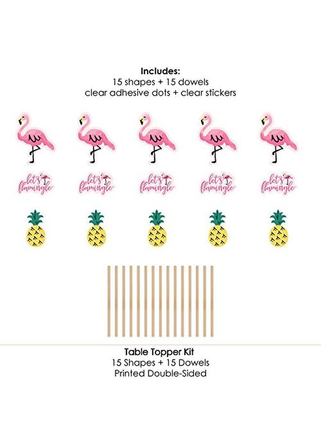 Pink Flamingo Party Like A Pineapple Tropical Summer Party Centerpiece Sticks Table Toppers Set Of 15