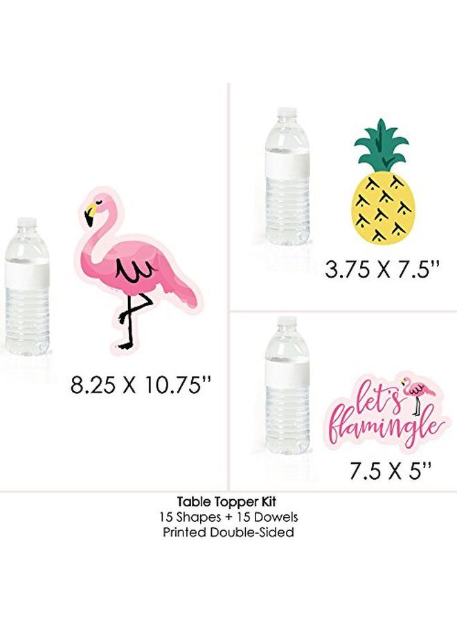 Pink Flamingo Party Like A Pineapple Tropical Summer Party Centerpiece Sticks Table Toppers Set Of 15