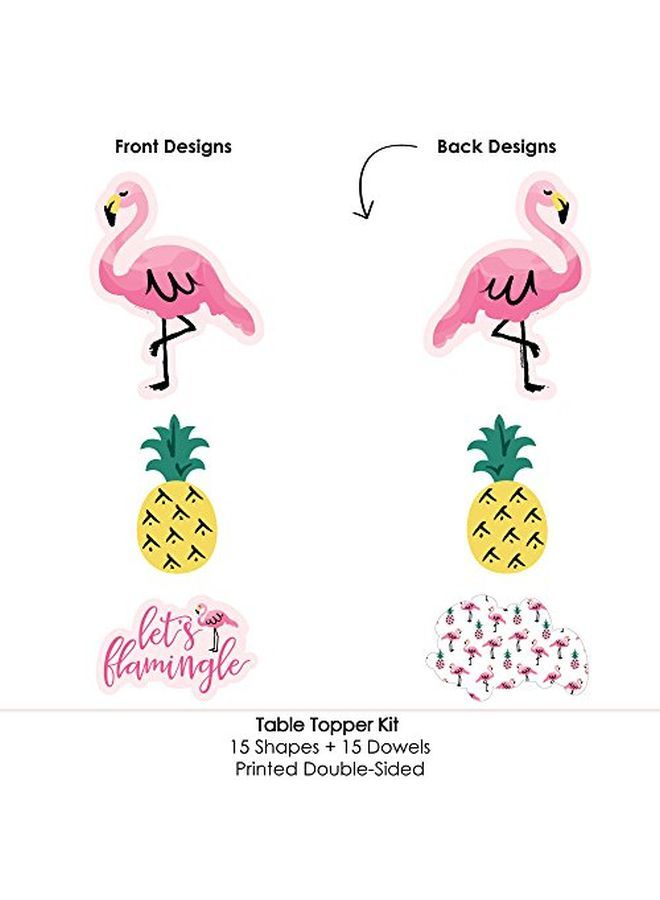 Pink Flamingo Party Like A Pineapple Tropical Summer Party Centerpiece Sticks Table Toppers Set Of 15