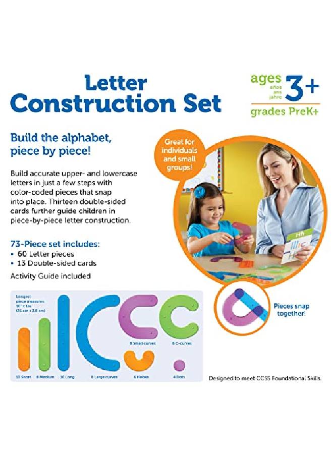 Letter Construction Homeschool School Activity Set Play School 60 Pieces Ages 3+