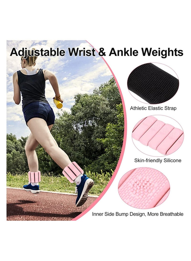 Wrist Weights, Adjustable Wearable and Ankle Durable Weights for Women Men Strength Training, Leg Yoga, Dance, Pilates, Cardio, Aerobics, Walking