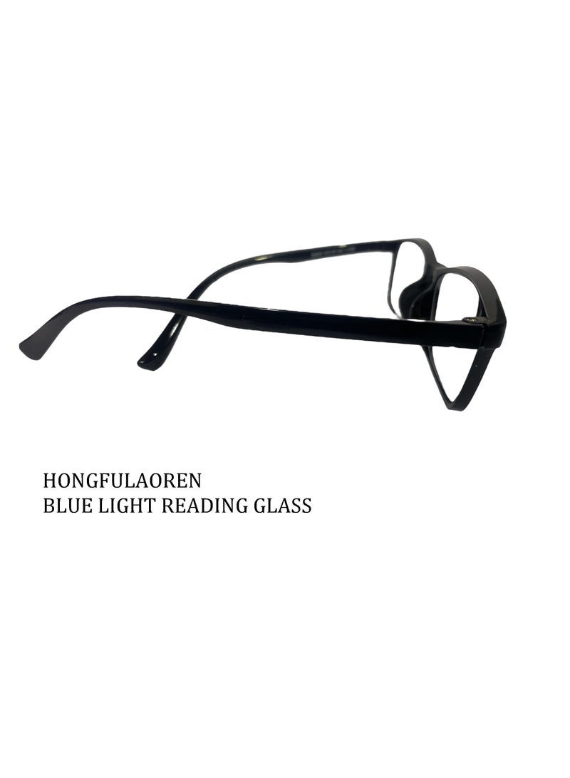 HONGFULAOREN BLUE LIGHT READING GLASSES POWER +1.50 BLACK WITH CLAER LENS UNISEX