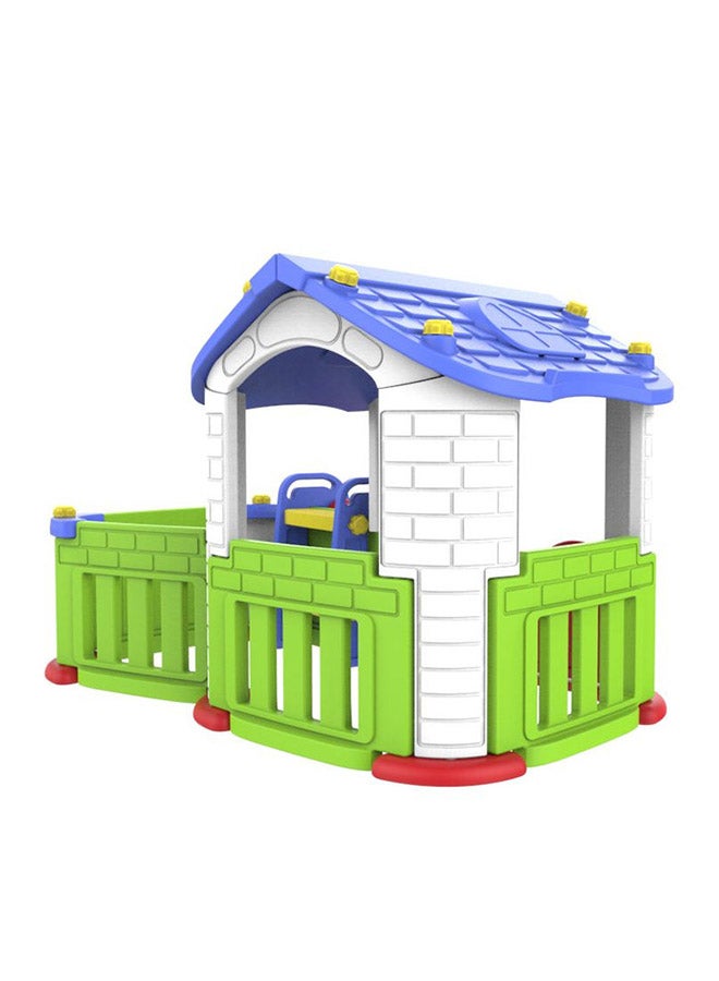 Big Indoor/Outdoor Playhouse with Slide and Playgym 187x185x185cm