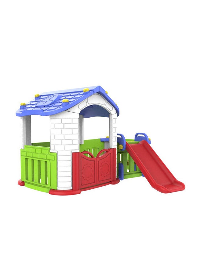 Big Indoor/Outdoor Playhouse with Slide and Playgym 187x185x185cm