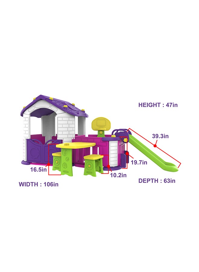 Big Play House With 3 Play Activity 47x106x63inch