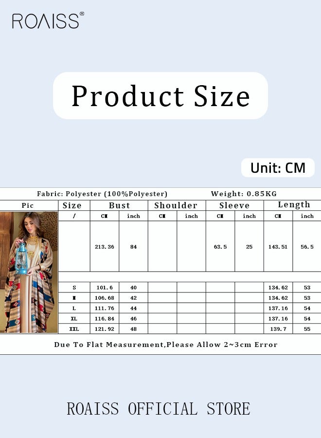 Women Muslim Abaya Dress Set Colorful Geometric Stripes Print Moroccan Kaftan Dubai Arab Ladies Two Pieces Dolman Sleeve Long Dress