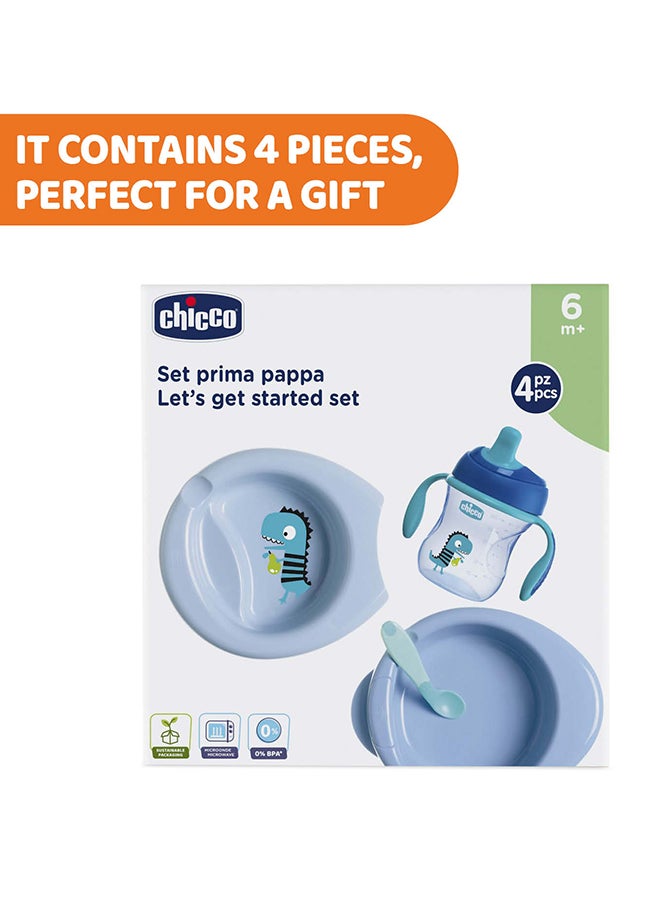 4 Piece Baby Weaning Set 6Month, Blue