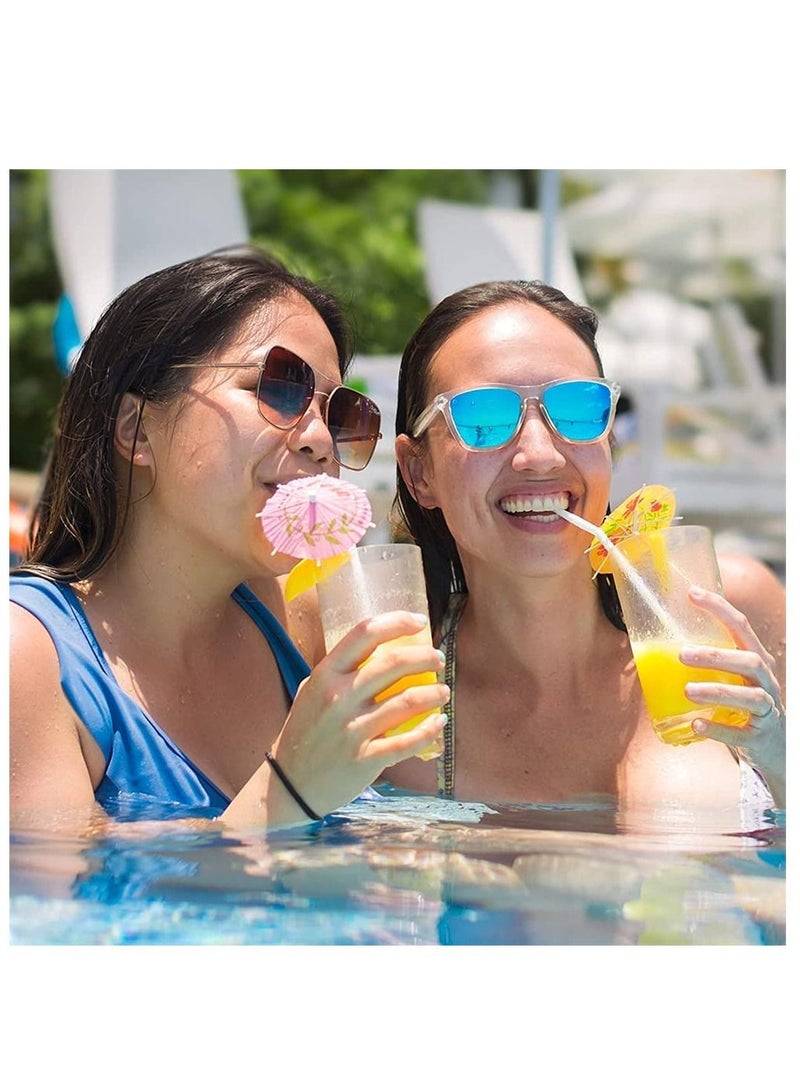 Drink Paper Umbrellas, Fruits Dessert Toothpicks Tropical Color Cupcake Topper for Summer Pool Wedding Beach Baby Birthday Party Decoration Supplies (140 Pcs)