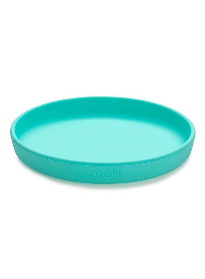 Non-Suction Silicone Plate, Bowl And Cup Set - Lime, Mint, Blue